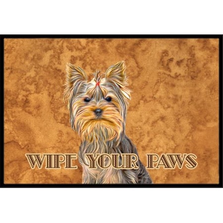 Carolines Treasures Carolines Treasures KJ1219MAT Yorkie And Yorkshire Terrier Wipe your Paws Indoor or Outdoor Mat KJ1219MAT